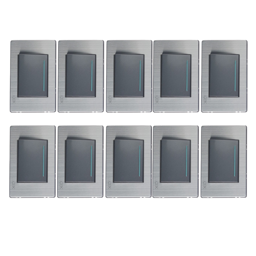 Pack x10 | Lucek Premium BP01 MP y MA con 1 Apagador Sencillo
