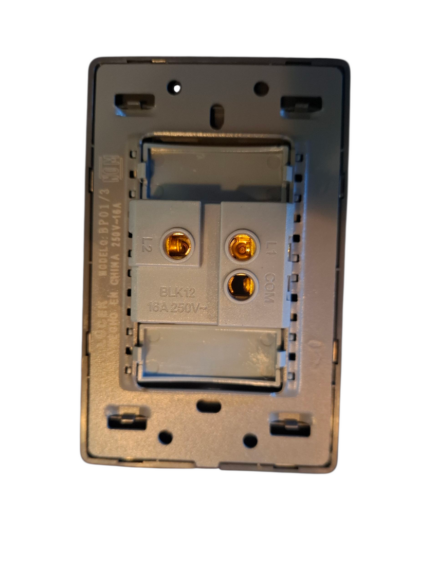 Pack x10 | Lucek Premium BP01/3 MP y MA con 1 Apagador Escalera Anodizadas