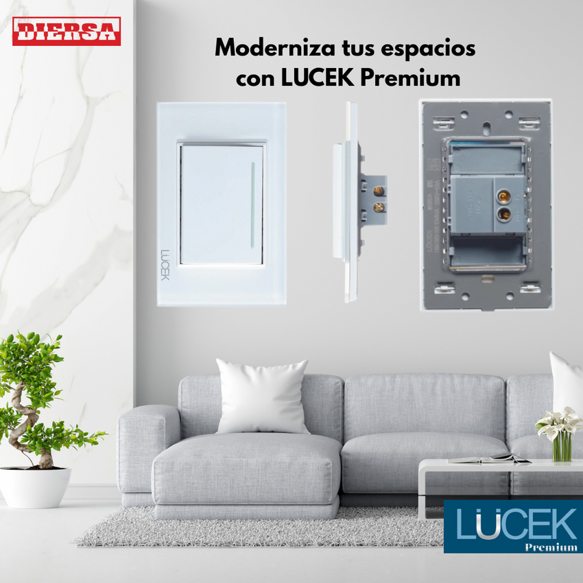 Pack x10 | Lucek Flat BP01 Cristal con 1 Apagador Sencillo