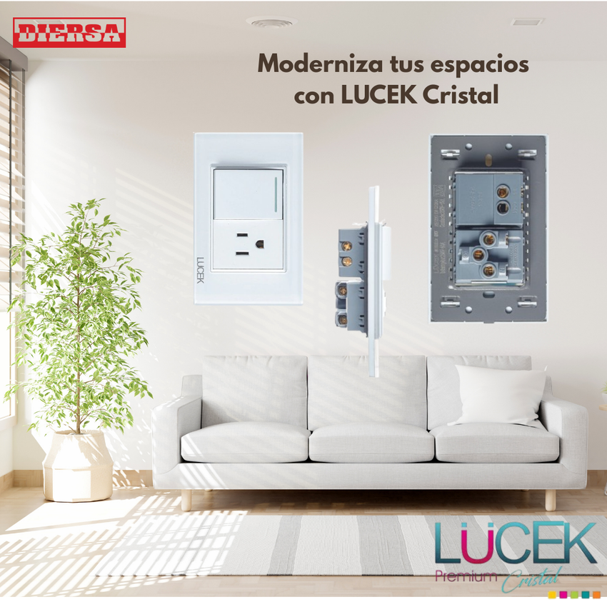 Pack x10 | Lucek Flat BP07 Cristal Apagador Sencillo + Contacto