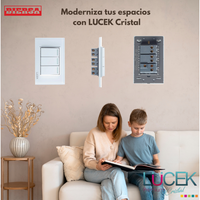 Pack x10 | Lucek Flat BP03/3 Cristal con 2 Apagadores Sencillos y 1 de Escalera