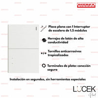 Pack x12 | Lucek Flat BF02/3 Placa Apagador Sencillo y Escalera