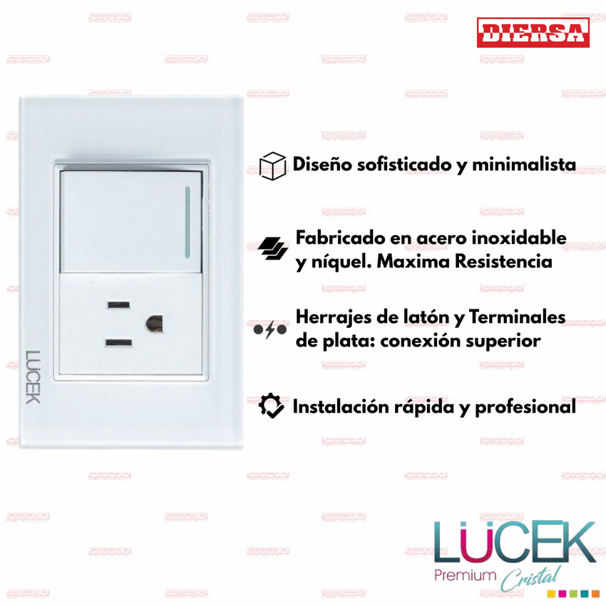 Pack x10 | Lucek Flat BP07 Cristal Apagador Sencillo + Contacto