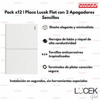 Pack x12 | Lucek Flat BF02 – 2 Apagadores Sencillos