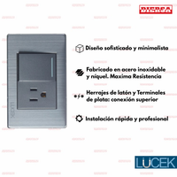 Pack x10 | Lucek Premium BP07 MP y MA con 1 Apagador Sencillo + 1 Contacto
