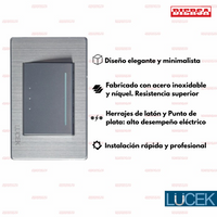 Pack x10 | Lucek Premium BP01/3 MP y MA con 1 Apagador Escalera Anodizadas