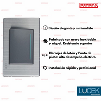 Pack x10 | Lucek Premium BP01 MP y MA con 1 Apagador Sencillo