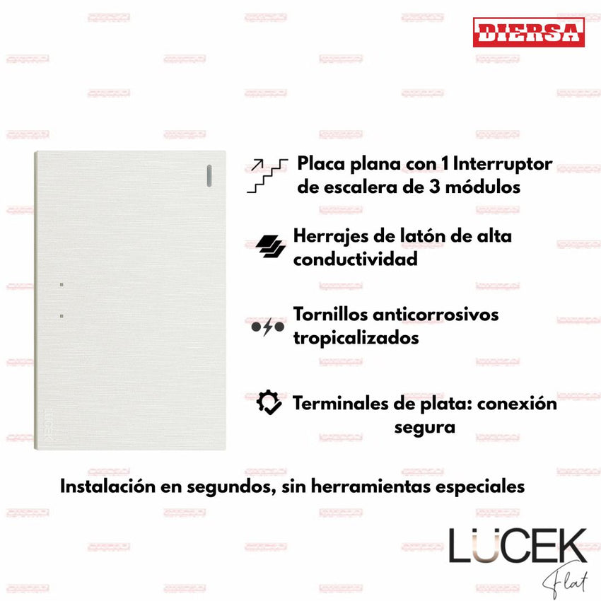 Pack x12 | Lucek Flat BF01/3 Apagador De Escalera