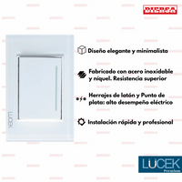 Pack x10 | Lucek Flat BP01 Cristal con 1 Apagador Sencillo