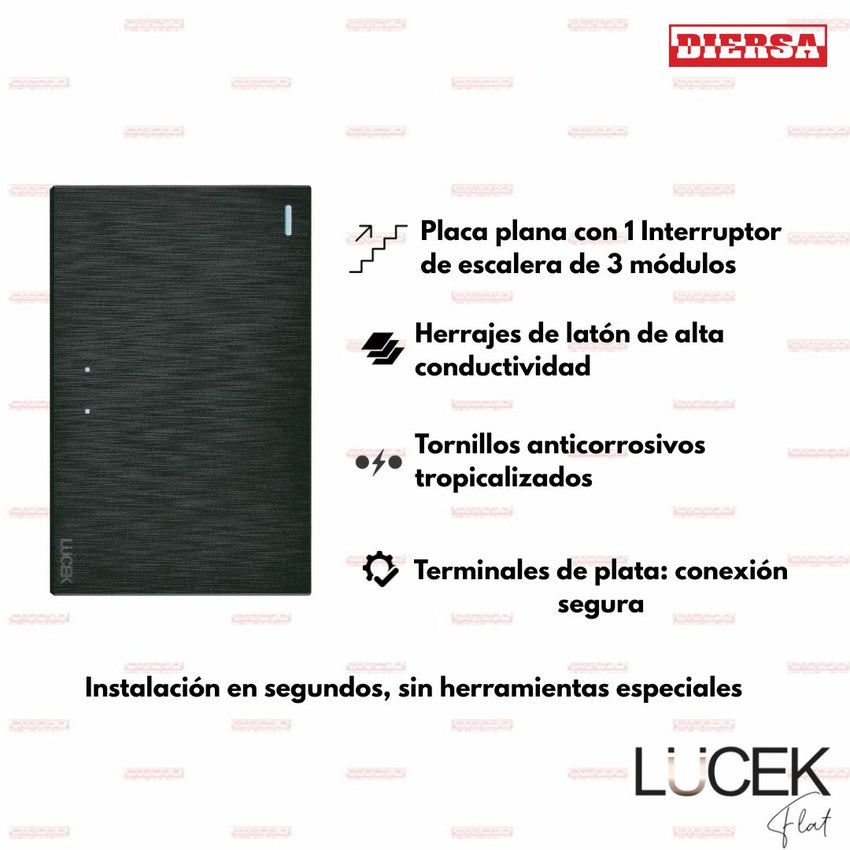 Pack x12 | Lucek Flat BF01/3 Apagador De Escalera