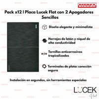 Pack x12 | Lucek Flat BF02 – 2 Apagadores Sencillos