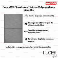 Pack x12 | Lucek Flat BF02 – 2 Apagadores Sencillos