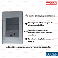 Pack x10 | Lucek Premium BP19 MP y MA con 2 Interruptores + 1 Contacto