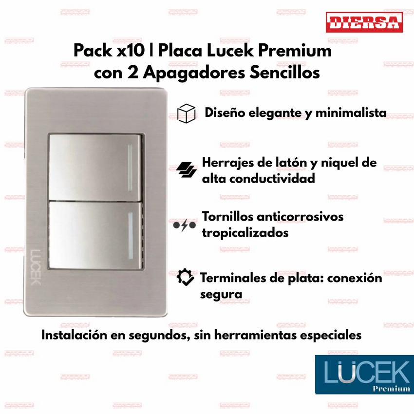 Pack x10 | Lucek Premium BP02 MP y MA con 2 Apagadores Sencillos Anodizadas