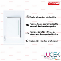 Pack x10 | Lucek Flat BP01/3 Cristal con 1 Apagador Escalera