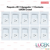 Pack x10 | Lucek Flat BP07 Cristal Apagador Sencillo + Contacto