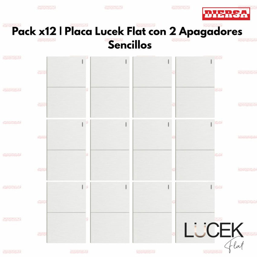 Pack x12 | Lucek Flat BF02 – 2 Apagadores Sencillos