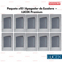 Pack x10 | Lucek Premium BP01/3 MP y MA con 1 Apagador Escalera Anodizadas
