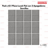 Pack x12 | Lucek Flat BF02 – 2 Apagadores Sencillos