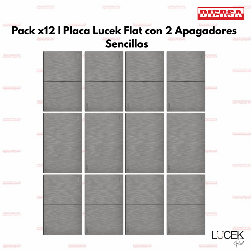 Pack x12 | Lucek Flat BF02 – 2 Apagadores Sencillos