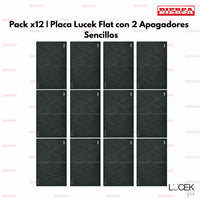 Pack x12 | Lucek Flat BF02 – 2 Apagadores Sencillos