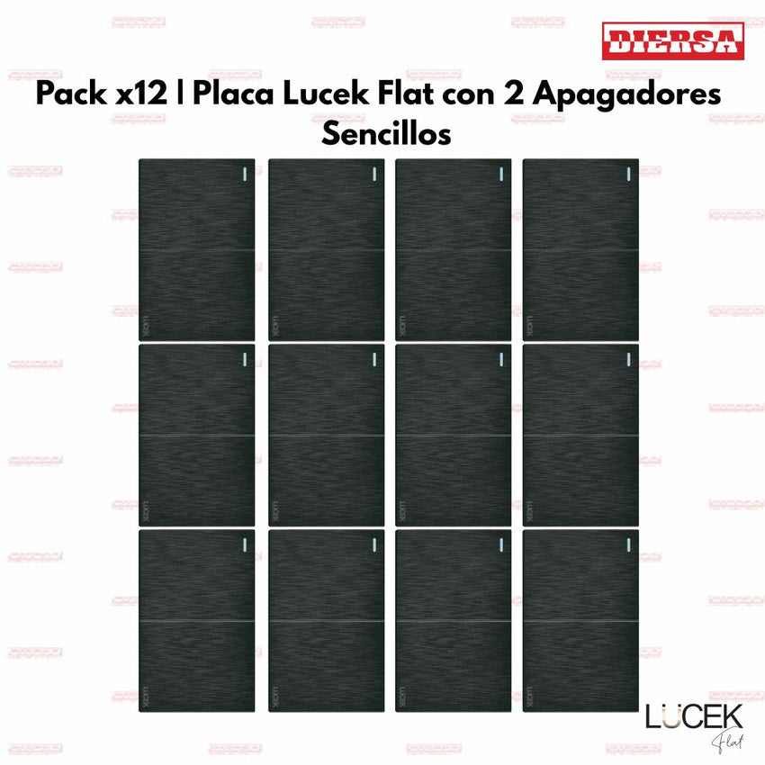 Pack x12 | Lucek Flat BF02 – 2 Apagadores Sencillos