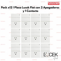 Pack x12 | Lucek Flat BF19 2 Apagadores Sencillos y 1 Contacto