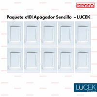 Pack x10 | Lucek Flat BP01 Cristal con 1 Apagador Sencillo