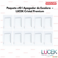 Pack x10 | Lucek Flat BP01/3 Cristal con 1 Apagador Escalera