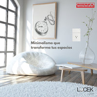 Pack x12 | Lucek Flat BF07 1 Apagador Sencillo y 1 Contacto