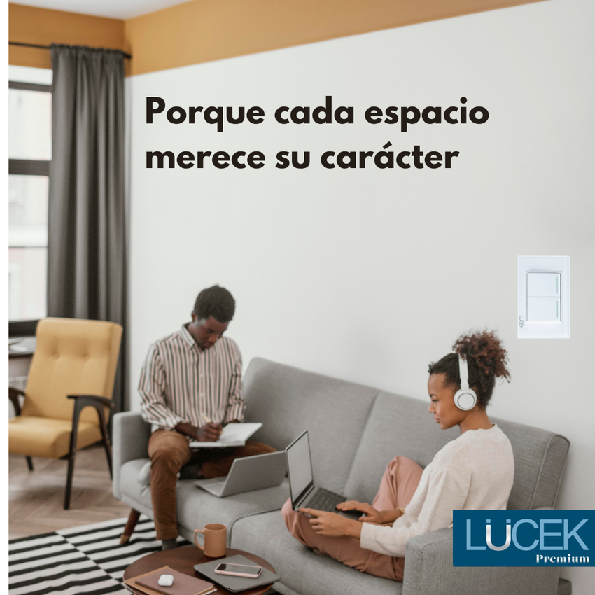 Pack x10 | Lucek Flat BP02 Cristal con 2 Apagadores Sencillos