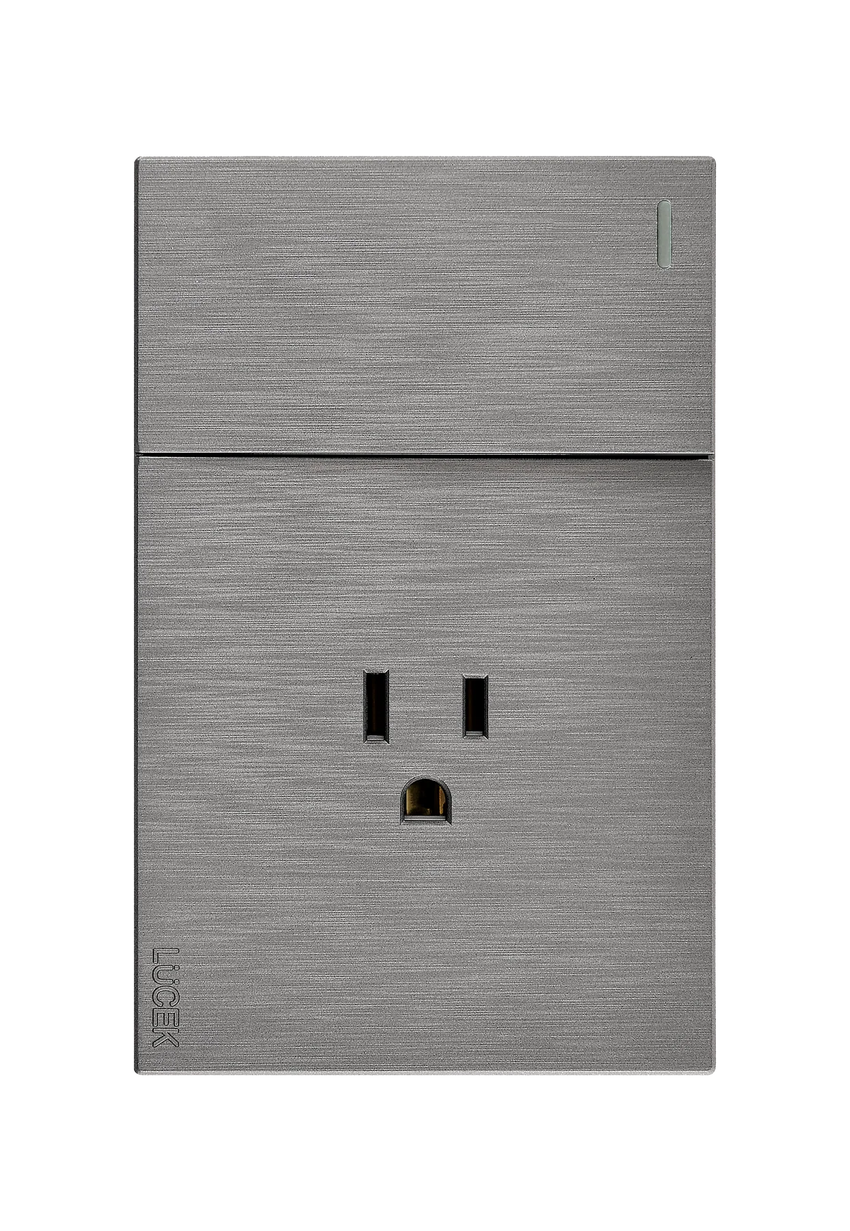 Pack x12 | Lucek Flat BF07 1 Apagador Sencillo y 1 Contacto