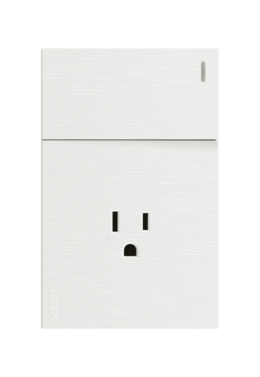 Pack x12 | Lucek Flat BF07 1 Apagador Sencillo y 1 Contacto