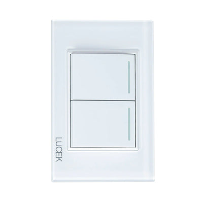 Pack x10 | Lucek Flat BP02 Cristal con 2 Apagadores Sencillos