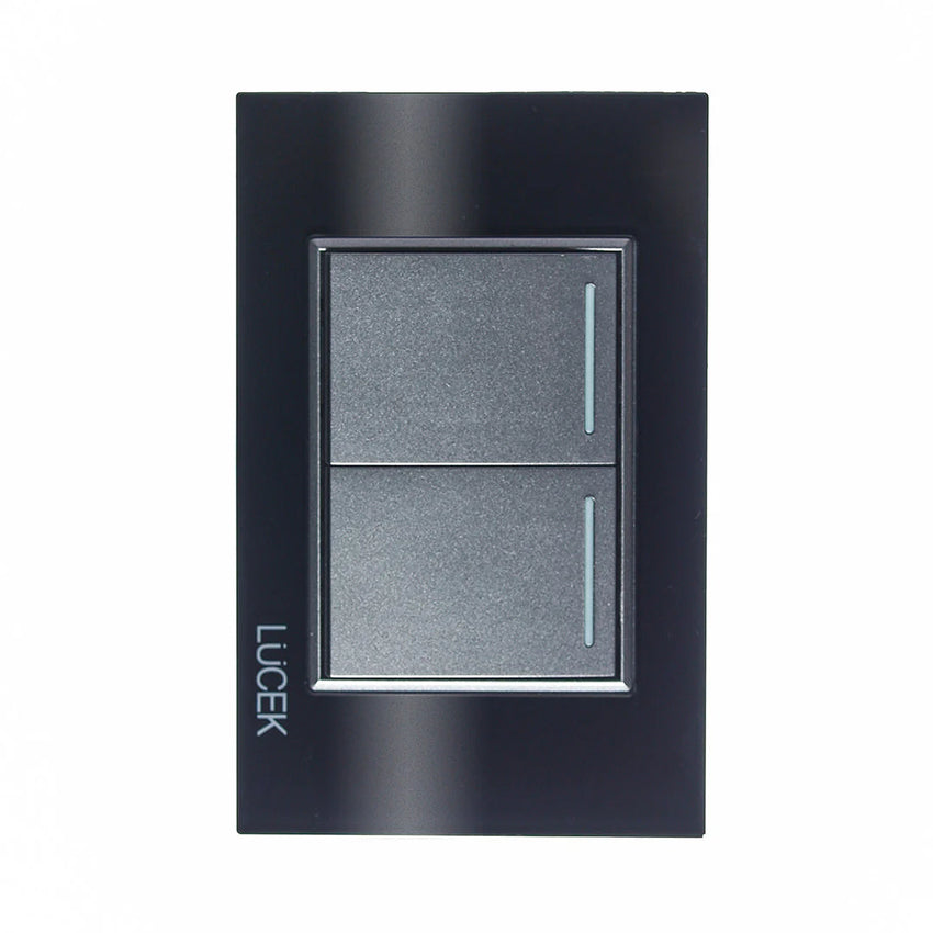 Pack x10 | Lucek Flat BP02 Cristal con 2 Apagadores Sencillos