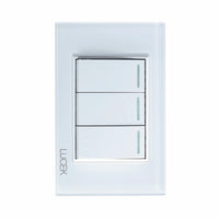 Pack x10 | Lucek Flat BP03/3 Cristal con 2 Apagadores Sencillos y 1 de Escalera