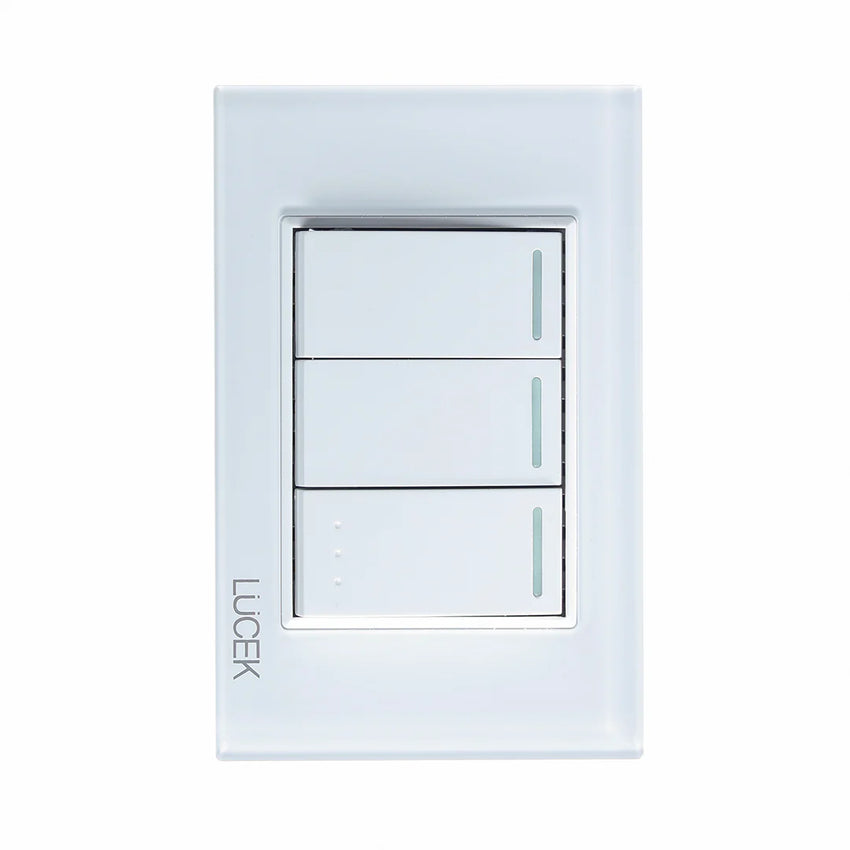 Pack x10 | Lucek Flat BP03/3 Cristal con 2 Apagadores Sencillos y 1 de Escalera