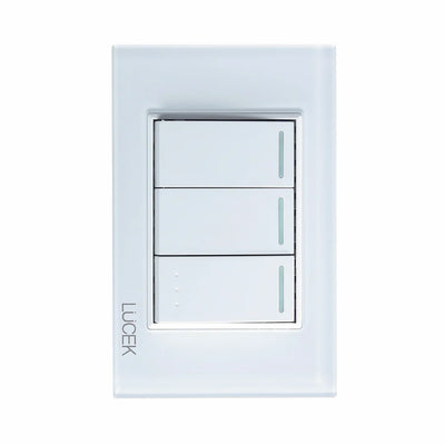 Pack x10 | Lucek Flat BP03/3 Cristal con 2 Apagadores Sencillos y 1 de Escalera