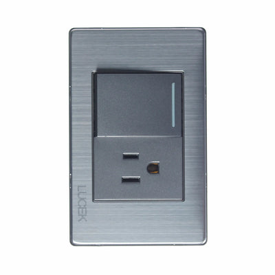 Pack x10 | Lucek Premium BP07 MP y MA con 1 Apagador Sencillo + 1 Contacto