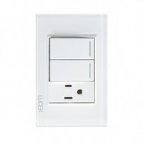 Pack x10 | Lucek Flat BP19 Cristal 2 Interruptores + 1 Contacto