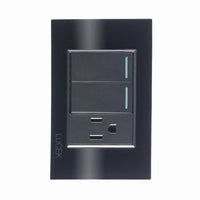 Pack x10 | Lucek Flat BP19 Cristal 2 Interruptores + 1 Contacto