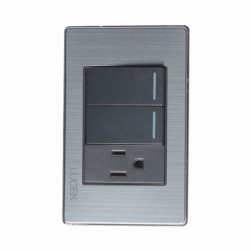 Pack x10 | Lucek Premium BP19 MP y MA con 2 Interruptores + 1 Contacto