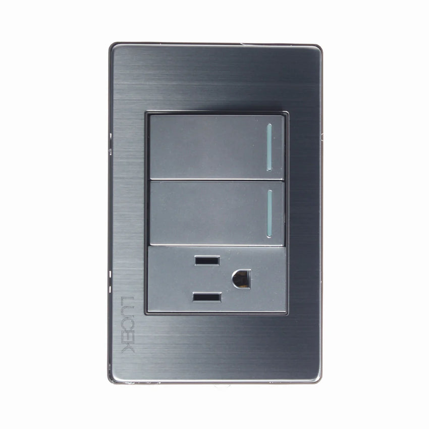 Pack x10 | Lucek Premium BP19 MP y MA con 2 Interruptores + 1 Contacto