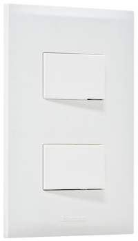 Pack x15 | Placa Bticino Forza2 Fz2201 Con 2 Apagador Escalera