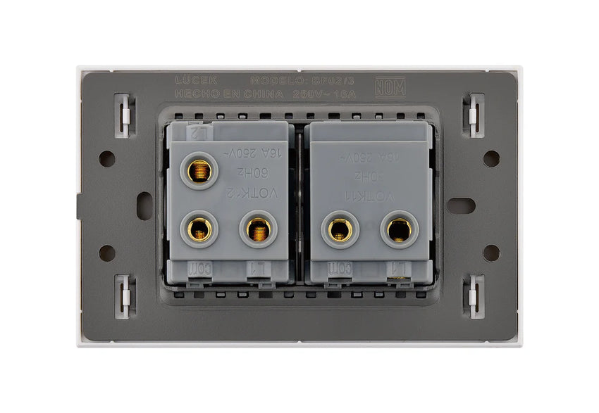 Pack x12 | Lucek Flat BF02/3 Placa Apagador Sencillo y Escalera