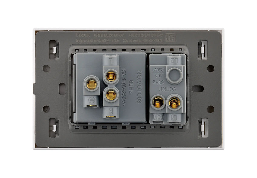 Pack x12 | Lucek Flat BF07 1 Apagador Sencillo y 1 Contacto