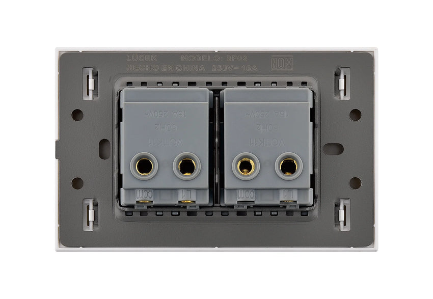 Pack x12 | Lucek Flat BF02 – 2 Apagadores Sencillos