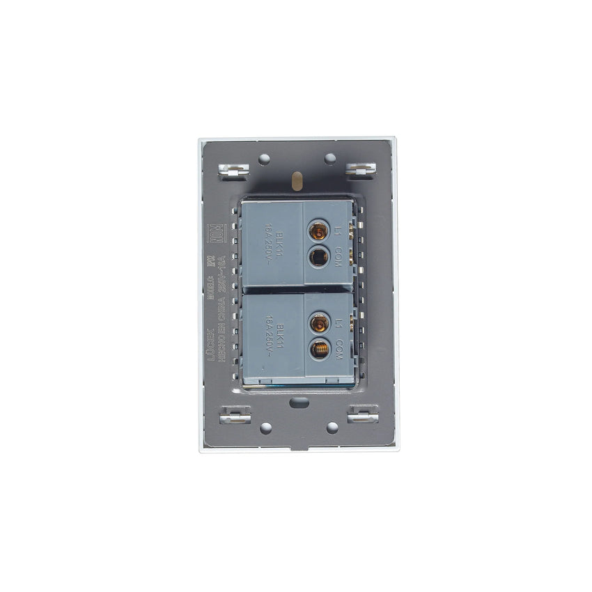 Pack x10 | Lucek Flat BP02 Cristal con 2 Apagadores Sencillos
