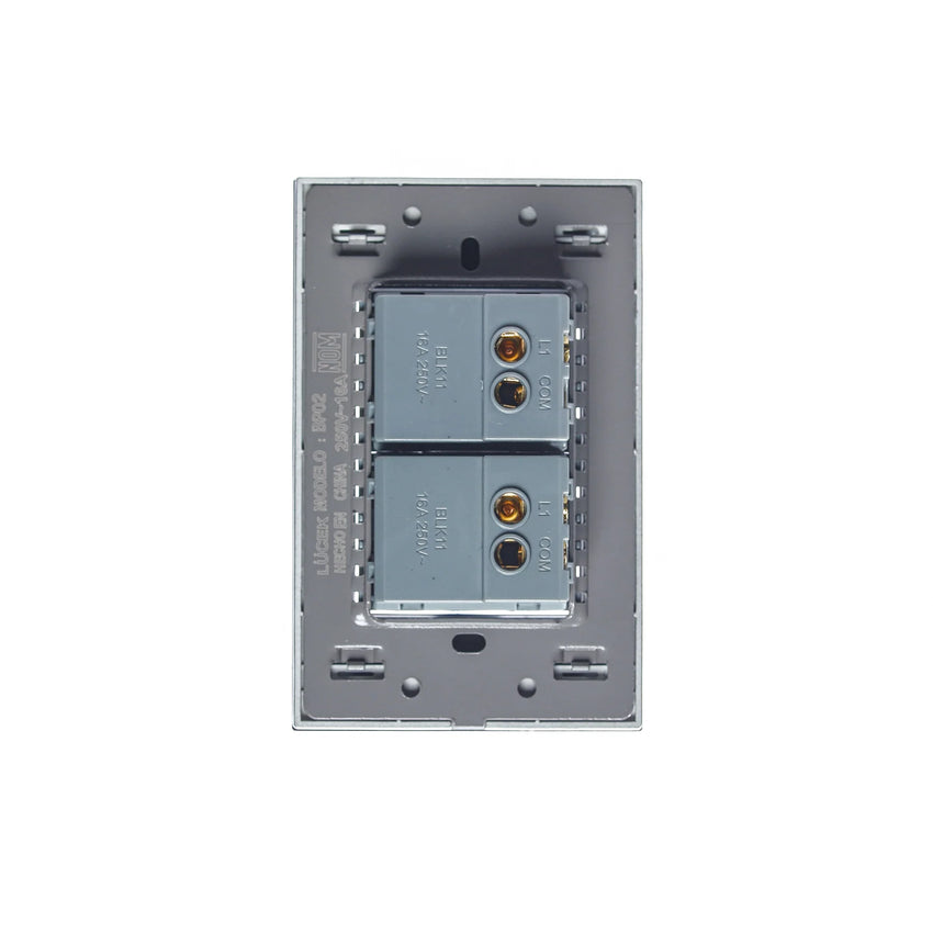 Pack x10 | Lucek Flat BP02 Cristal con 2 Apagadores Sencillos