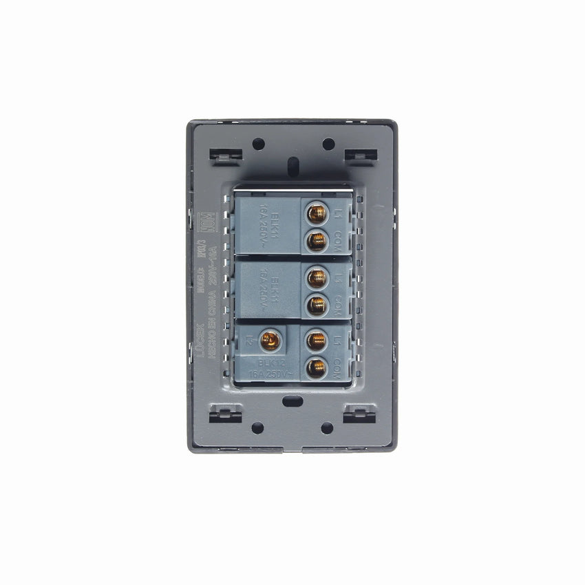 Pack x10 | Lucek Premium BP03/3 MP y MA con 2 Apagadores Sencillos y 1 Escalera Anodizadas